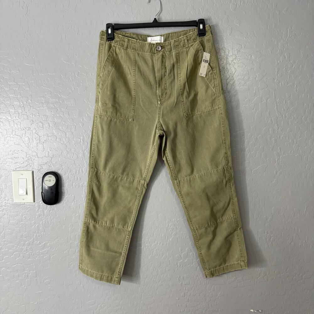 Anthropologie Olive Green Utility Cropped Pants